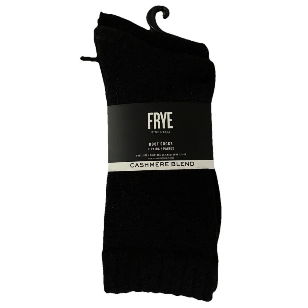 Frye Cashmere Blend Boot Socks Women's 5-10 Black Crew 8‎ Pairs NEW